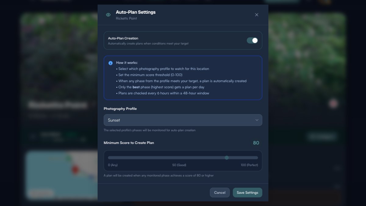 Auto-Watch — Let ShutterTime Create Plans for You